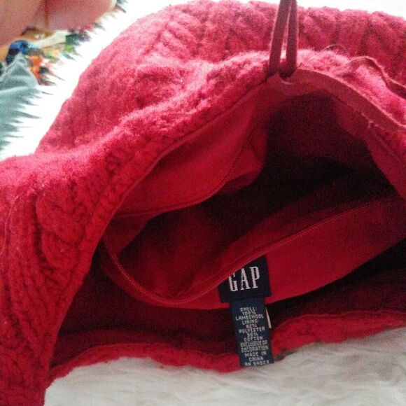 GAP Sweater Handbag Cable Knit Wool lambswol hobo Purse red - Picture 5 of 9